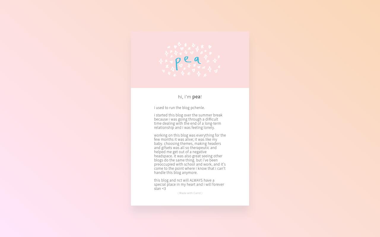 Carrd profile picture for @peas